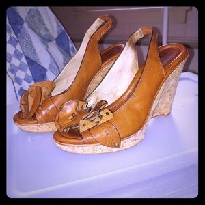 Frye Pepper Leaf Leather Sling Sandals